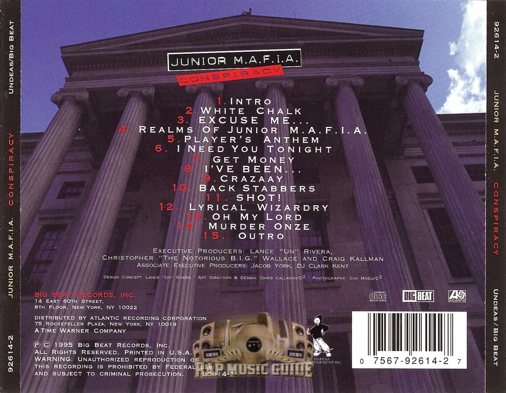 Junior M.A.F.I.A. Conspiracy 1st Press. CD Rap Music Guide